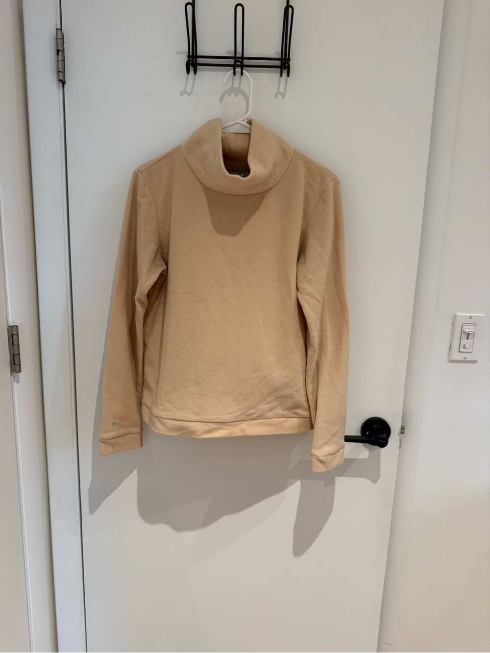 Dudley Stephens Beige Fleece Turtleneck Pullover